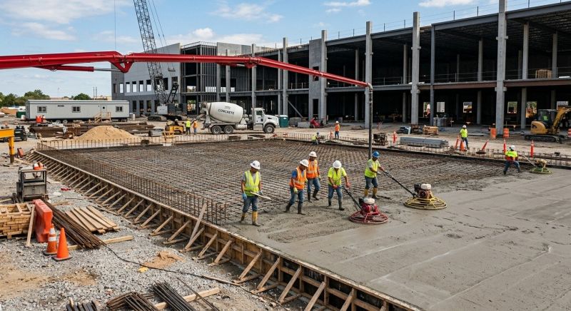 Commercial Slab Installation in Grass Lake, MI